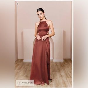 Revelry Haven Satin Dress, size 6, in color Cinnamon Rose
